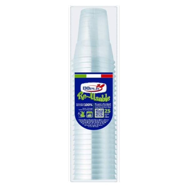 Plastične čaše DOPLA 250ml 25kom providne