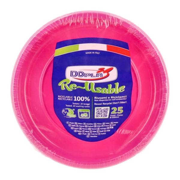 Plastični tanjiri DOPLA 25kom pink