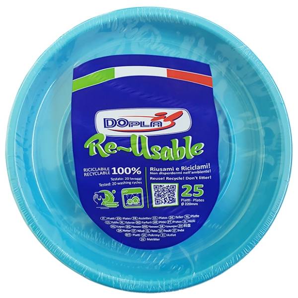 Plastični tanjiri DOPLA 25kom tirkizni