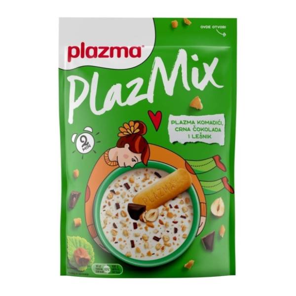PLAZMIX obrok komadići crna čokolada i lešnik 80g