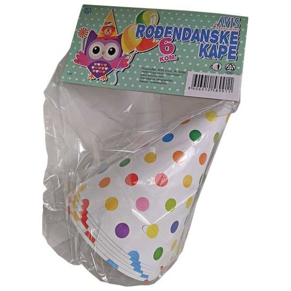 Rođendanske kape AVIS 6kom