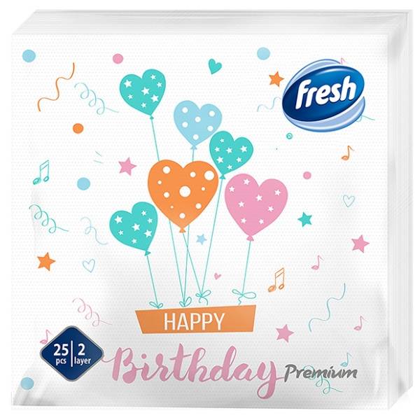 Salvete FRESH Happy birthday 2sloja 25kom