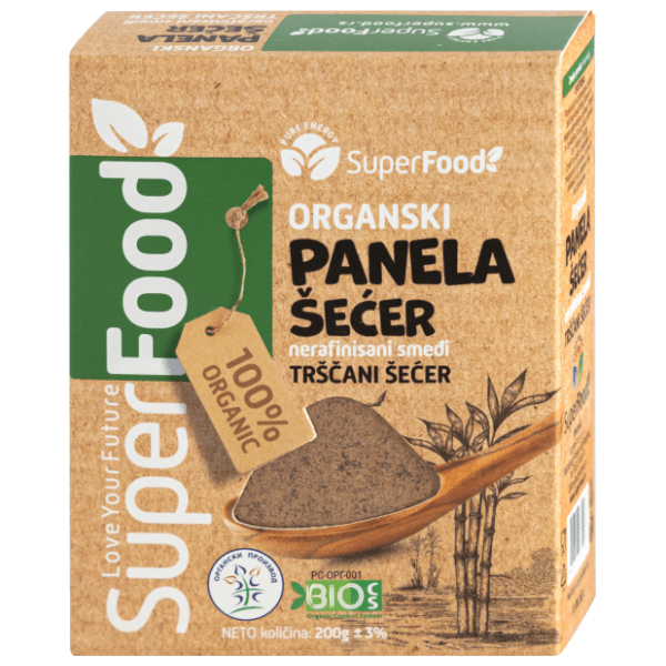 SUPER FOOD Panela smeđi šećer organski 200g