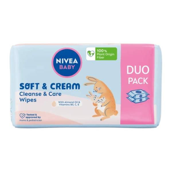 Vlažne maramice NIVEA Soft & cream 2x57kom