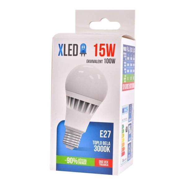 XLED LED sijalica toplo bela E27 15W 3000K