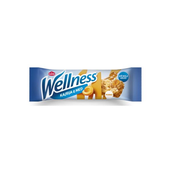 Žitni bar WELLNESS med kajsija 23g
