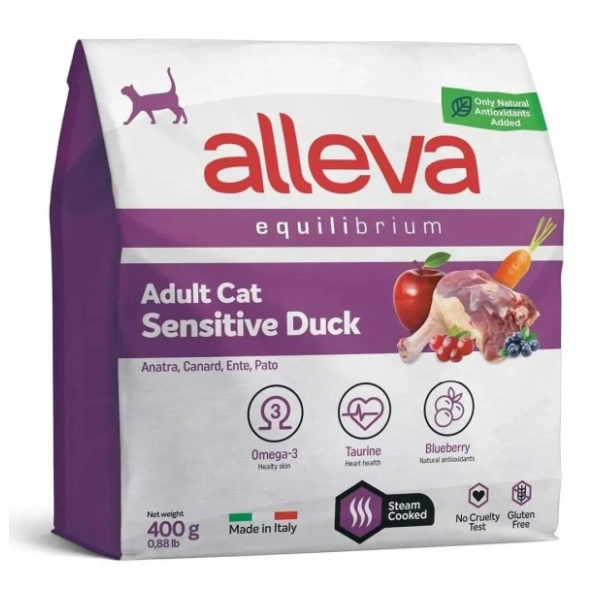 ALLEVA Equilibrium adult hrana za mačke pačetina 400g