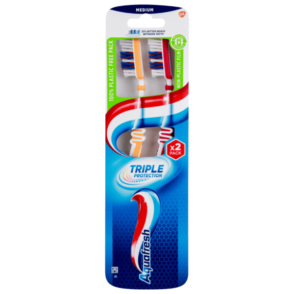 AQUAFRESH Triple protection četkica za zube 2kom