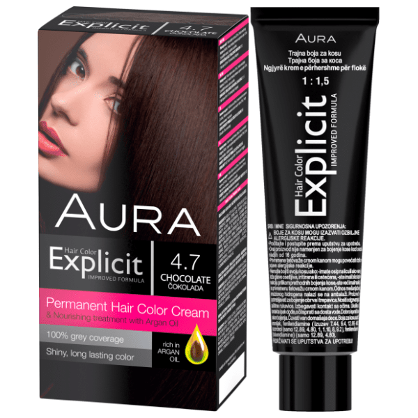 AURA Explicit farba za kosu 4.7 čokolada