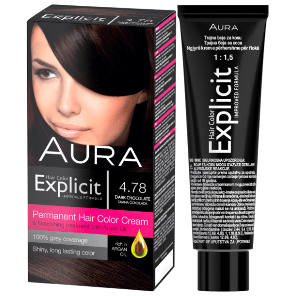 AURA Explicit farba za kosu 4.78 tamna čokolada