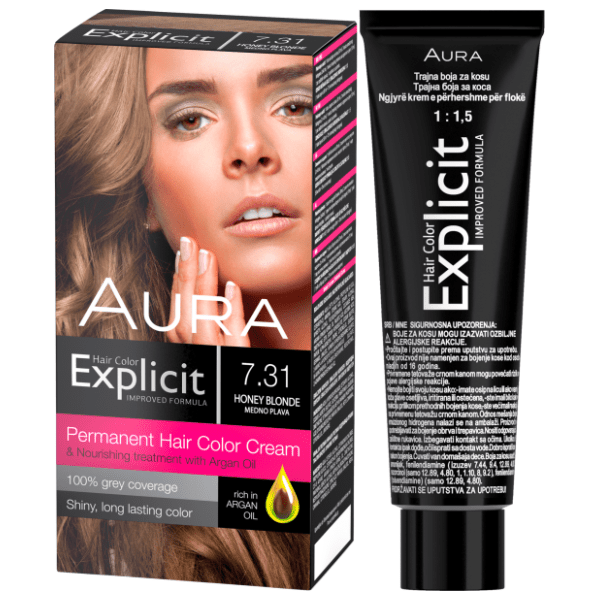 AURA Explicit farba za kosu 7.31 medno plava