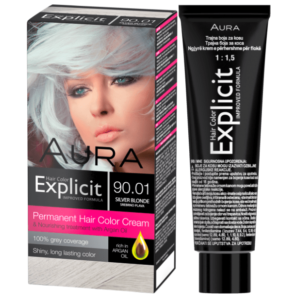 AURA Explicit farba za kosu 90.01 srebrno plava