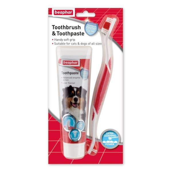 BEAPHAR dentalni set za pse (četkica i pasta za zube) 100g
