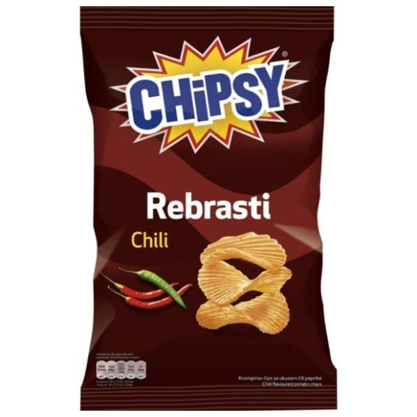 Čips CHIPSY rebrasti chili 210g