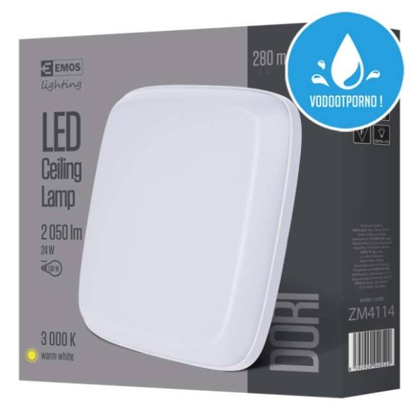 EMOS LED panel 18W 28x28cm Dori IP54 NW ZM4313