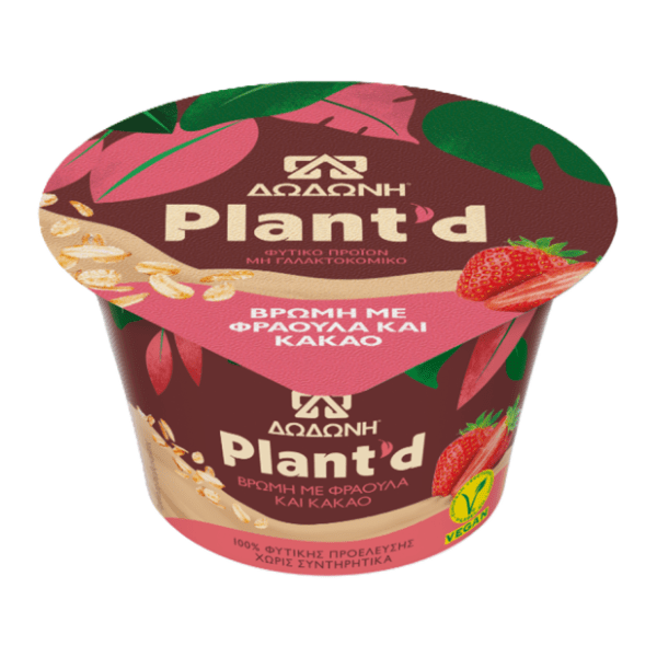 Grčki ovseni jogurt DODONI Plant kakao i jagoda 150g