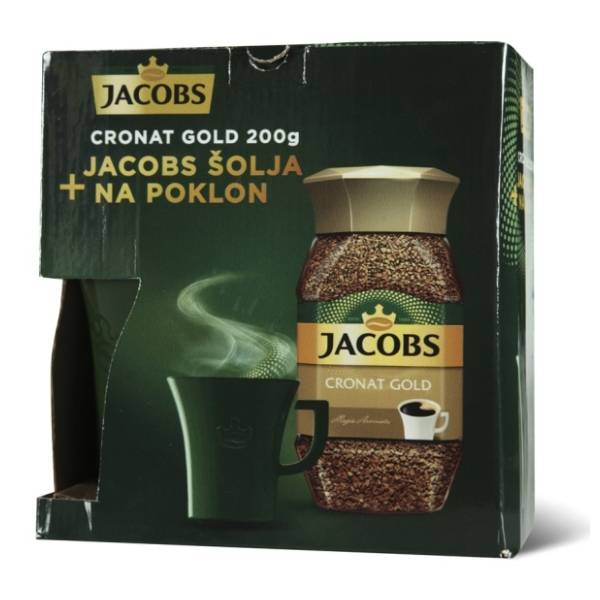 Instant kafa JACOBS Cronat gold 200g + šolja