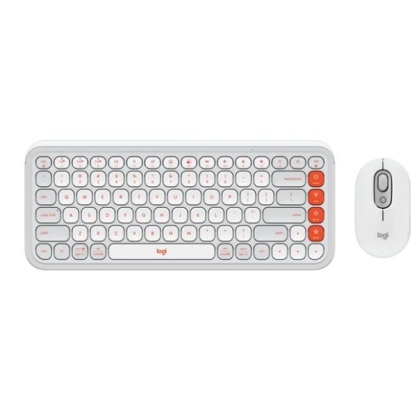 LOGITECH set miš i tastatura POP Icon Combo White & Orange