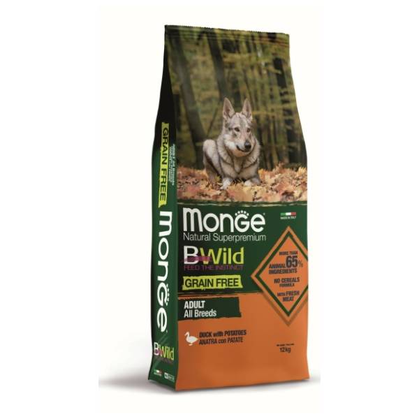 MONGE Bwild all breeds grain za pse pačetina krompir 12kg