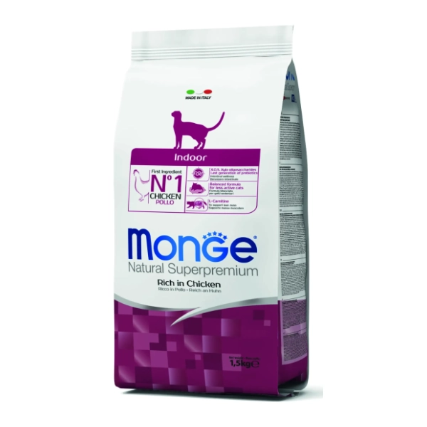 MONGE Cat indoor hrana za mačke piletina 1,5kg