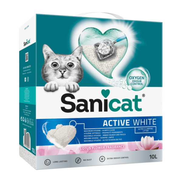 SANICAT Active white lotus posip za mačke 10l