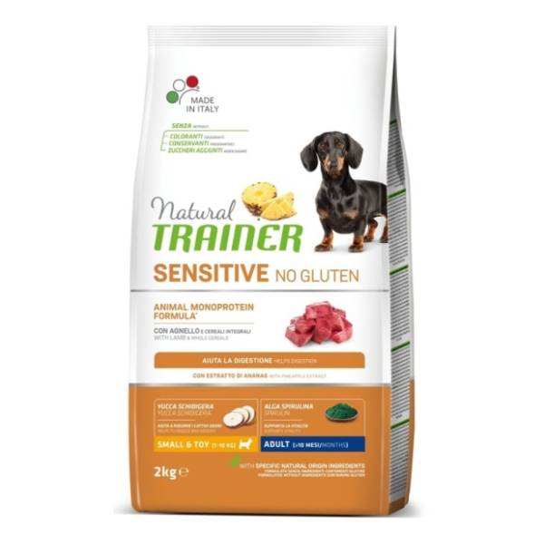 NATURAL TRAINER Sensitive small&toy bez glutena jagnjetina 2kg