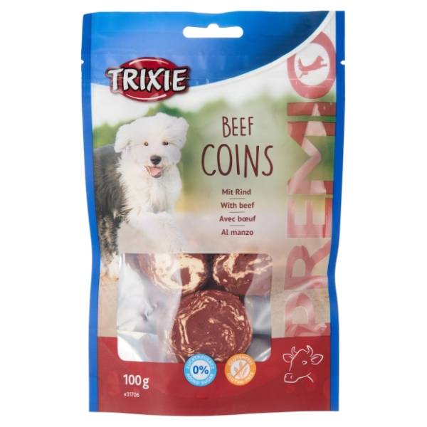 TRIXIE poslastica za pse goveđi medaljoni 100g