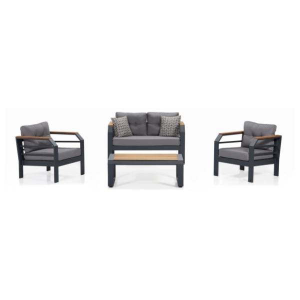 Baštenska garnitura HANAH HOME Assento 2+1+1+S black
