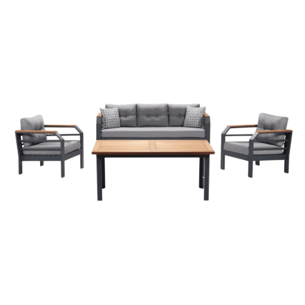 Baštenska garnitura HANAH HOME Assento 3+1+1+M grey black