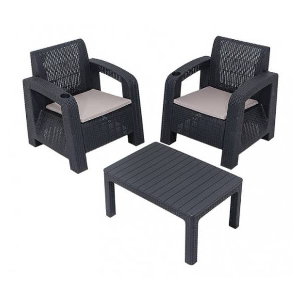 Baštenski set HANAH HOME Olimpos 1+1+S takim anthracite