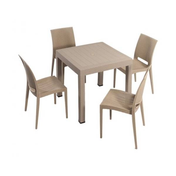 Baštenski set HANAH HOME Rattan takimi cappucino 80 x 80 cm