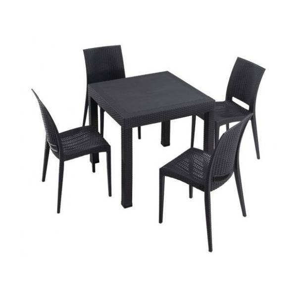 Baštenski set HANAH HOME Rattan takimi anthracite 80 x 80 cm