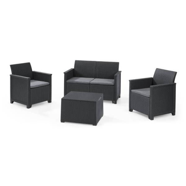 Baštenski set KETER Elodie 2 CU 253948 sa box stolom grafit