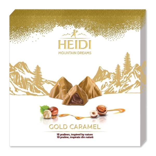 Bombonjera HEIDI Mountain dreams gold caramel 150g