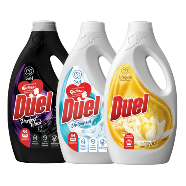 DUEL set tečni deterdžent 3x2,45l