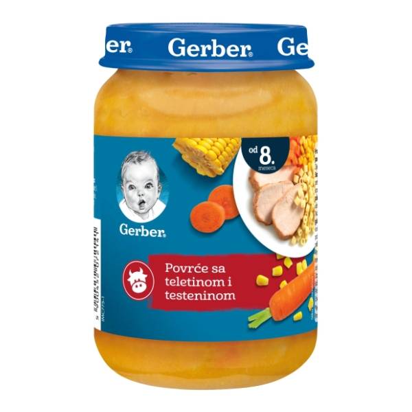 GERBER kašica povrće sa teletinom i testeninom 190g