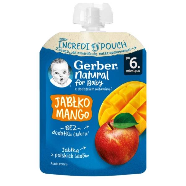 GERBER voćni pire jabuka i mango 80g