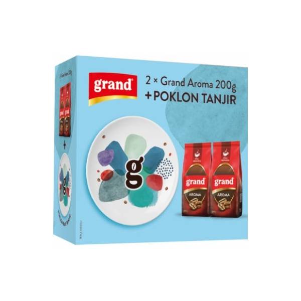 Kafa GRAND Aroma 2x200g + poklon tanjir