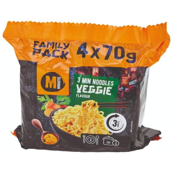 Nudle MINUTE povrće 4x70g