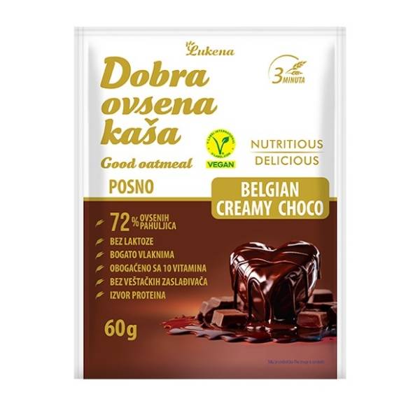 DOBRA ovsena kaša belgian creamy choco 60g
