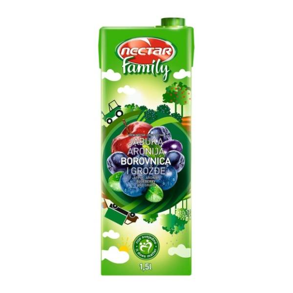 Voćni sok NECTAR Family borovnica koktel 1,5l