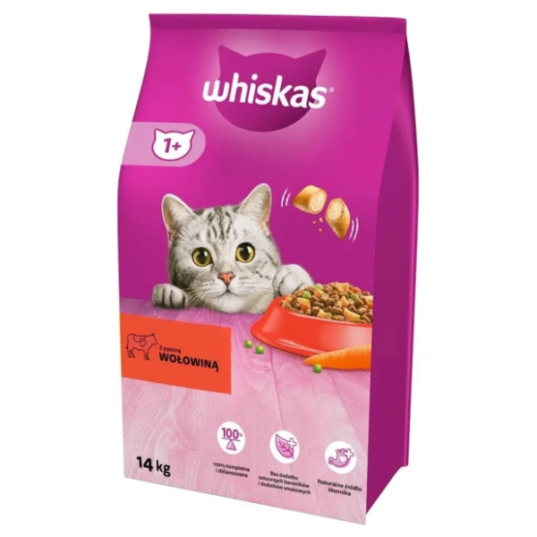 WHISKAS Adult briketi za mačke govedina 14kg