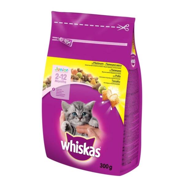 WHISKAS Junior briketi za mačke piletina 300g