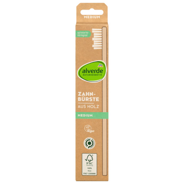 ALVERDE Medium drvena četkica za zube 1kom