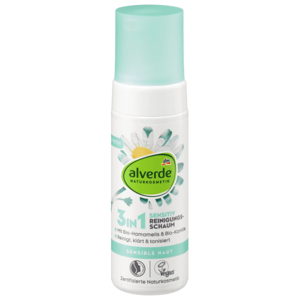 ALVERDE 3u1 Sensitiv pena za lice lešnik i kamilica 150ml