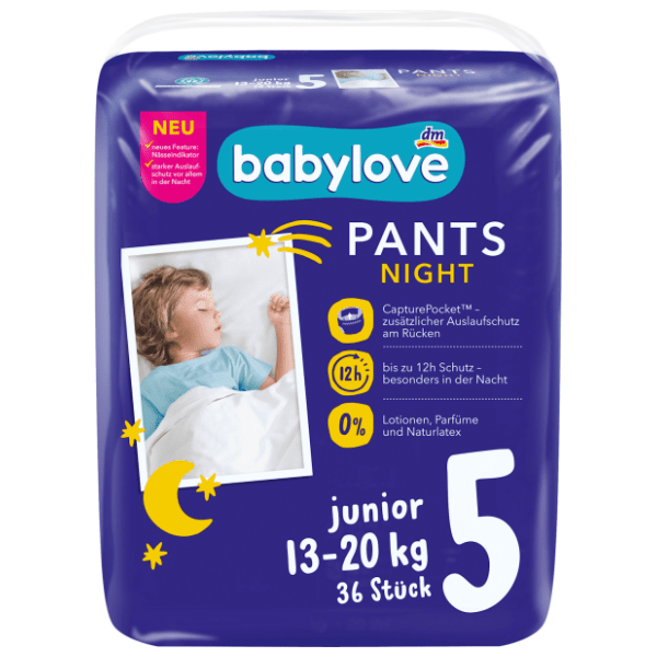 BABYLOVE noćne pelene pants 5 junior 36kom