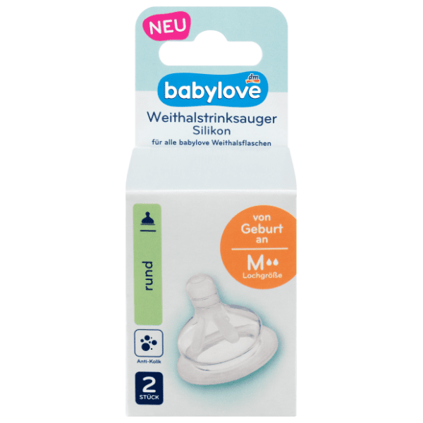 BABYLOVE okrugla silikonska cucla M (0m+) 2kom