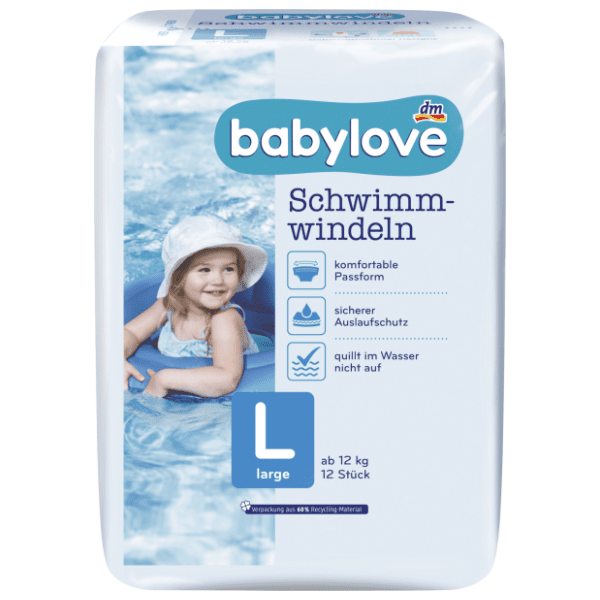 BABYLOVE pelene za plivanje L large 12kom