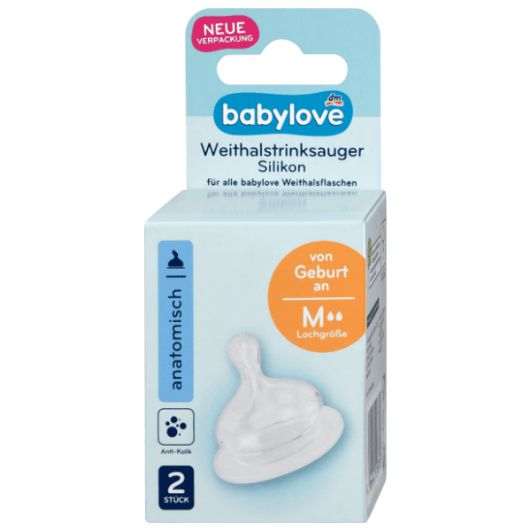 BABYLOVE silikonska cucla anatomska M (0m+) 2kom