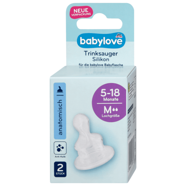 BABYLOVE silikonska cucla M (5-18m) 2kom